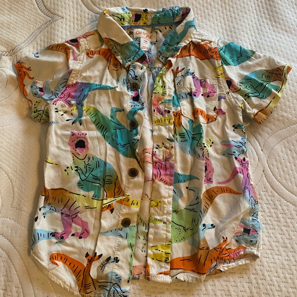 Cat & Jack Dinosaur Button-Down Shirt